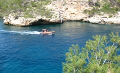 Boot in der Cala Figuera